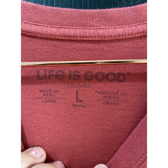 Life Is Good Red Vacay Mode Short Sleeve Crew Neckline T-Shirt Size Large - Picture 2 of 7